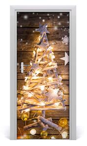 Samolepiace fototapety na dvere Sviečka vianočné stromček 85x205 cm
