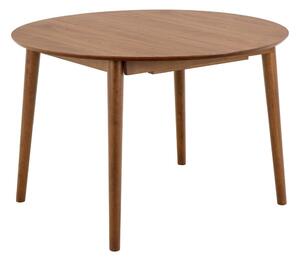 Okrúhly rozkladací jedálenský stôl s prídavnou doskou v dekore orecha ø 115 cm Montreux – Actona