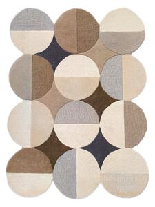 Sivobéžový ručne tkaný vlnený koberec 160x230 cm Mia Ellipse – Flair Rugs