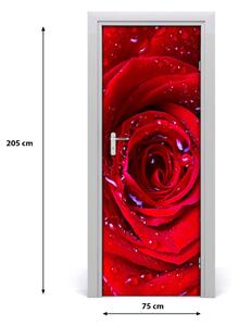 Samolepiace fototapety na dvere červená ruža 75x205 cm