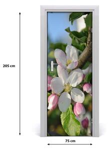 Samolepiace fototapety na dvere kvety višne 75x205 cm