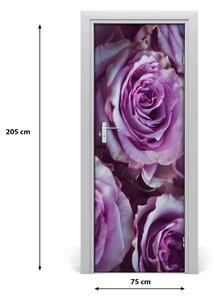 Samolepiace fototapety na dvere fialové ruže 75x205 cm