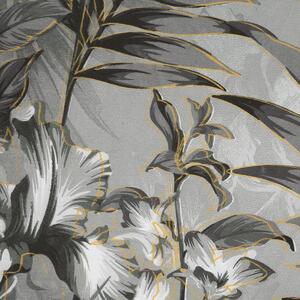 Kvalitné sivé posteľné obliečky bavlnený satén s motívom orchideí Sivá