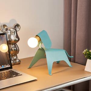 Stolná LED lampa Lucande Idalina, pes, svetlomodrá
