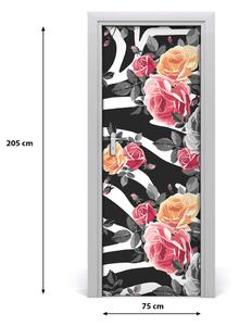 Samolepiace fototapety na dvere ruže zebra 75x205 cm