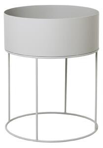 FERM LIVING Kvetináč Plant Box Round, Light Grey