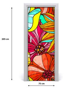 Samolepiace fototapety na dvere Kolorowe kvety 75x205 cm