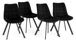LuxuryForm DESIGN Stolička ORLEN VELUR - čierna - SET 4 ks