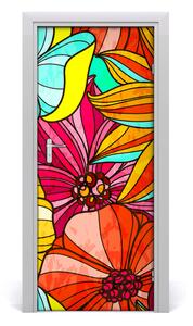 Samolepiace fototapety na dvere Kolorowe kvety 85x205 cm