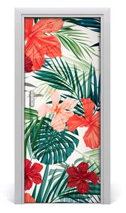 Samolepiace fototapety na dvere havajskej kvety 85x205 cm