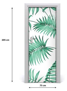 Samolepiace fototapety na dvere tropické lístia 75x205 cm
