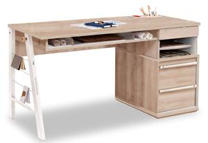 Veľký študentský písací stôl Veronica - dub svetlý/biela