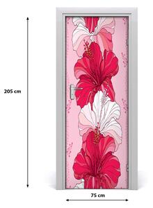 Samolepiace fototapety na dvere hibiskus 75x205 cm