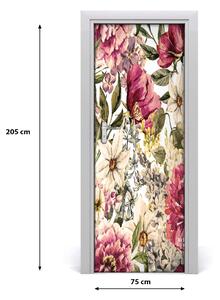 Samolepiace fototapety na dvere kvetinový vzor 75x205 cm