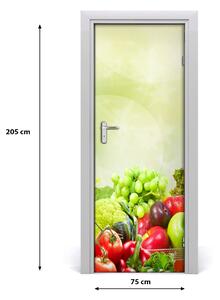 Samolepiace fototapety na dvere zelenina a ovocie 75x205 cm