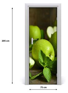 Samolepiace fototapety na dvere zelená jablká 75x205 cm