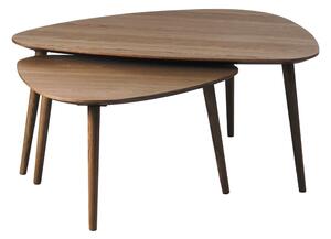Hnedé konferenčné stolíky v súprave 2 ks v dekore duba 70x100 cm Adda – Unique Furniture