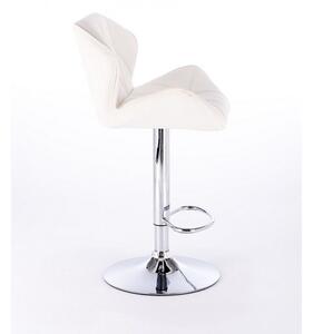 LuxuryForm Barová stolička MILANO na striebornom tanieri - biela