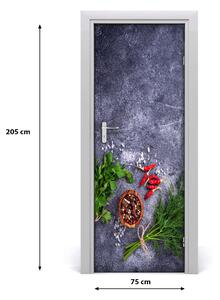 Fototapeta na dvere samolepiace bylinky a korenie 75x205 cm