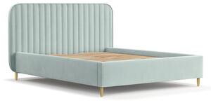 Čalúnená dvojlôžková posteľ v mentolovej farbe s úložným priestorom s roštom 160x200 cm Noto – Maison de Rêve