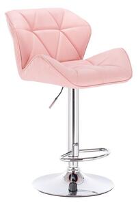 LuxuryForm Barová stolička MILANO na striebornom tanieri - ružová