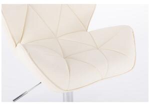 LuxuryForm Barová stolička MILANO na striebornom tanieri - krémová