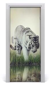 Samolepiace fototapety na dvere biely tiger 85x205 cm