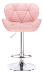 LuxuryForm Barová stolička MILANO na striebornom tanieri - ružová