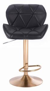 LuxuryForm Barová stolička MILANO na zlatom tanieri - čierna