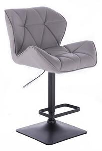 LuxuryForm Barová stolička MILANO na čierne podstave - šedá