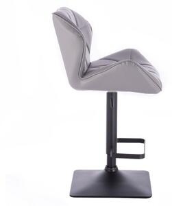 LuxuryForm Barová stolička MILANO na čierne podstave - šedá