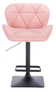 LuxuryForm Barová stolička MILANO na čierne podstave - ružová