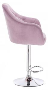 LuxuryForm Barová stolička ANDORA VELUR na striebornom tanieri - fialová