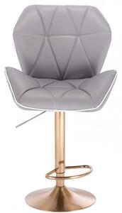 LuxuryForm Barová stolička MILANO MAX na zlatom tanieri - šedá