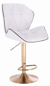 LuxuryForm Barová stolička MILANO MAX na zlatom tanieri - biela
