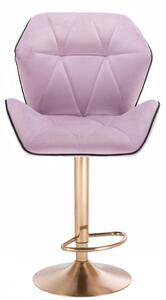 LuxuryForm Barová stolička MILANO MAX VELUR na zlatom tanieri - levanduľa