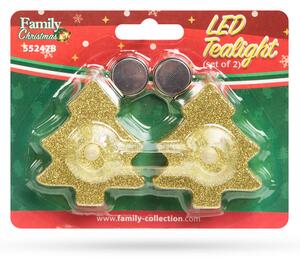 LED čajová sviečka - strom - 2 ks / balenie