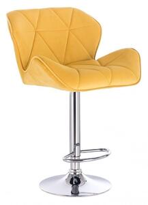LuxuryForm Barová stolička MILANO VELUR na striebornom tanier - žltá