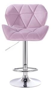 LuxuryForm Barová stolička MILANO VELUR na striebornom tanieri - levanduľa