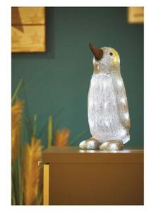 LED dekorácia – svietiaci tučniak, 35 cm, vonkajšia aj vnútorná, studená biela, časovač