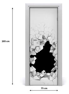 Samolepiace fototapety na dvere Diera v stene 75x205 cm