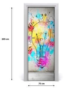 Samolepiace fototapety na dvere farebná žiarovka 75x205 cm