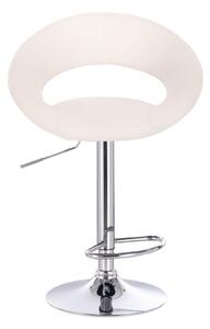 LuxuryForm Barová stolička NAPOLI na striebornom tanieri - biela