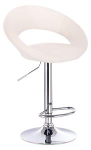 Barová stolička NAPOLI na striebornom tanieri - biela