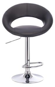LuxuryForm Barová stolička NAPOLI na striebornom tanieri - čierna