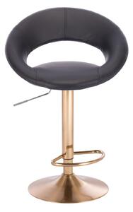 LuxuryForm Barová stolička NAPOLI na zlatom tanieri - čierna