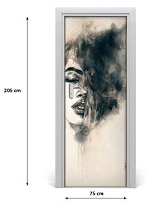 Samolepiace fototapety na dvere abstrakcie žena 75x205 cm