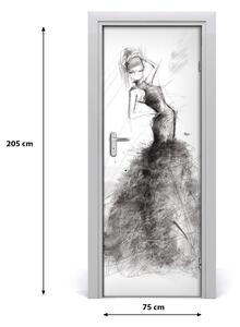 Samolepiace fototapety na dvere ilustrácie móda 75x205 cm