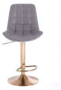 LuxuryForm Barová stolička PARIS na zlatom tanieri - šedá