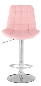 LuxuryForm Barová stolička PARIS na striebornom tanieri - ružová